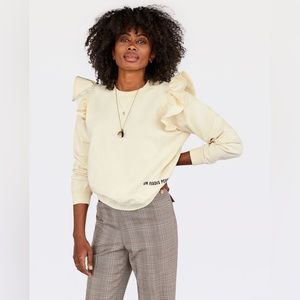 NWT Clare V Ruffle Sweatshirt